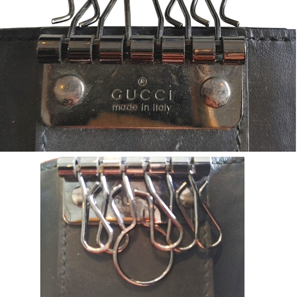 Gucci Guccisimi Black Leather Keycles Card Holder - Picture 7 of 16